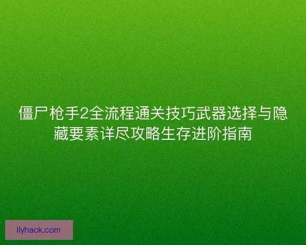僵尸枪手2全流程通关技巧武器选择与隐藏要素详尽攻略生存进阶指南